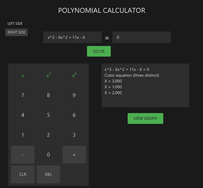 polynomial calculator solved